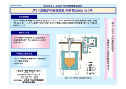 ガラス溶融炉の監視装置（特許第2992181号）