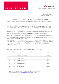 2013 年 11 月 21 日 日興アイ・アール株式会社 日興アイ・アール、2013