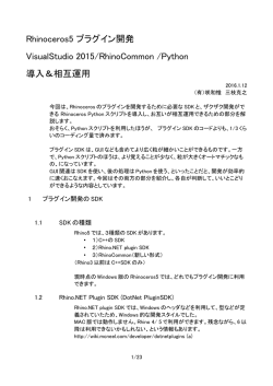 Rhinoceros プラグイン開発 VS2015 RhinoCommon Python