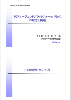 「P2PエージェントプラットフォームPIAXの理念実装」(吉田氏）FIX版pdf