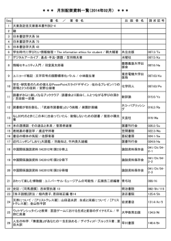 2014年02月 - 安田女子大学図書館