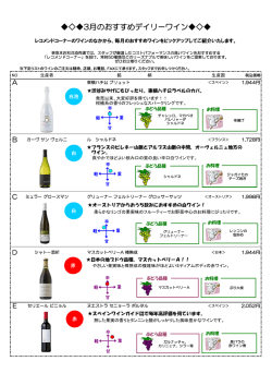 3月のおすすめデイリーワイン