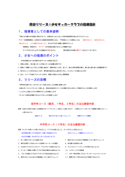 熊谷リリーズ  少女サッカークラブの指導指針 1 - So-net