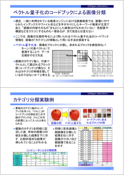 ベクトル量子化のコードブックによる画像分類 カテゴリ分類実験例