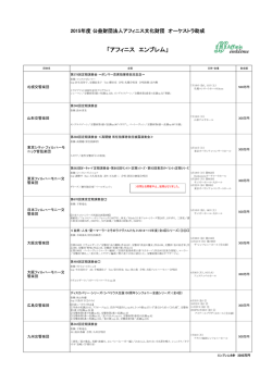 2015年度のアフィニス助成コンサート一覧