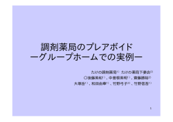 調剤薬局のプレアボイド ーグループホームでの実例ー たけの調剤薬局