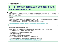Q1－6 市町村の人口規模はどのぐらいが適正かについて、 どういう議論