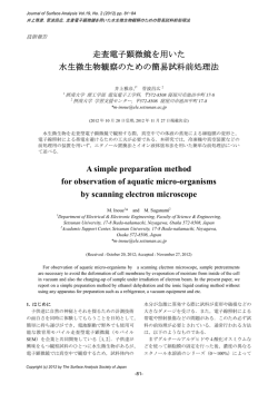 走査電子顕微鏡を用いた 水生微生物観察のための簡易試料前処理法 A