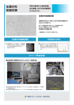組織試験 行うものです。 - 東京パワーテクノロジー株式会社