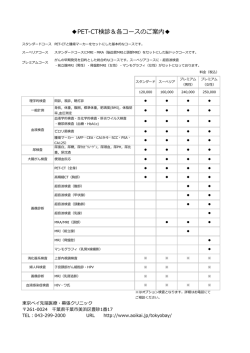 PET-CT検診＆各コースのご案内
