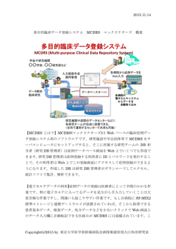 2015.11.14 Copyright(c)2015 by 東京大学医学部附属病院