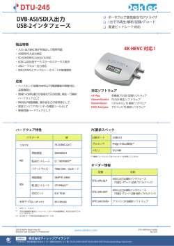 DVB-ASI/SDI入出力 USB-2インタフェース