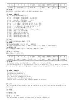 区 分 科 目 名 担当教員 単位 必選別 開講期別 履修年次 備 考 共通