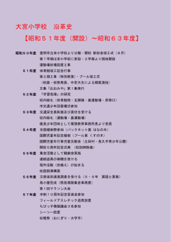沿革 開設～昭和63年度