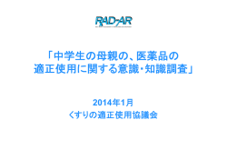 「中学生の母親の、医薬品の 適正使用に関する意識・知識調査」