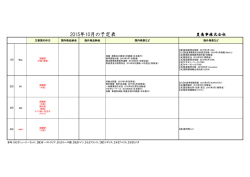 2015年10月の予定表