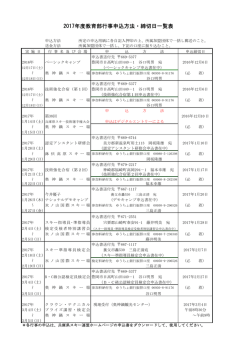 2017年度教育部行事申込方法・締切日一覧表