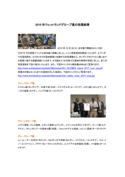 2010 年ウェットランドグローブ賞の投票結果