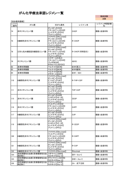 がん化学療法承認レジメン一覧
