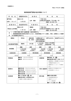 職業実践専門課程の基本情報について