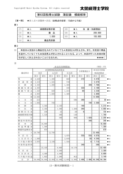 第63回税理士試験 簿記論 模範解答