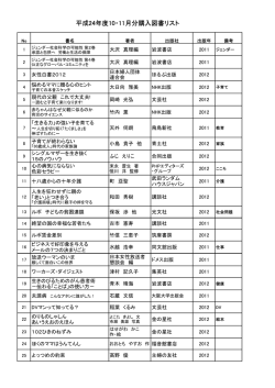 24年度10月・11月の購入図書・ビデオ
