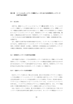 第 5 章 ソーシャルネットワーク構築フェーズにおける利用