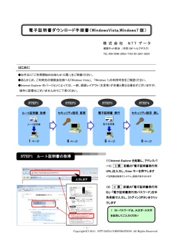 電子証明書ダウンロード手順書（WindowsVista,Windows7 版）