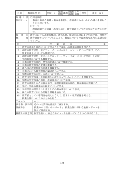 科目 教育原理（1） 単位 2 授業 形態 講義 開講 時期 1年 前期 担当 兼平