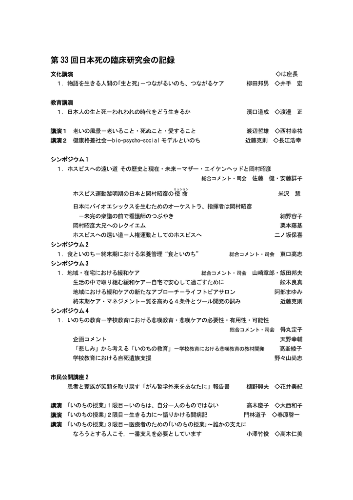 2010 日本死の臨床研究会