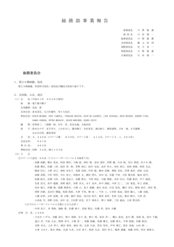総 務 部 事 業 報 告