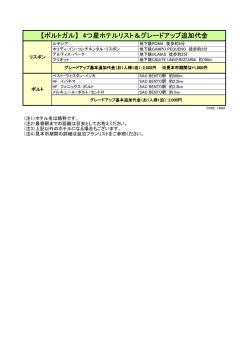 【ポルトガル】 4つ星ホテルリスト＆グレードアップ追加代金