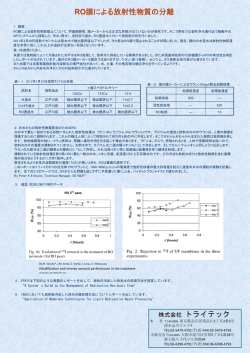 RO膜による放射性物質の分離 株式会社 トライテック