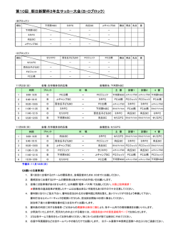 第10回 朝日新聞杯3年生サッカー大会（B・Oブロック）
