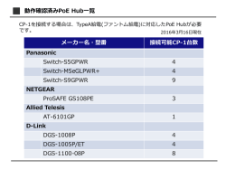 動作確認済みPoE Hub一覧