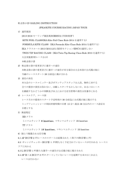 2016年度カイトレーシング帆走指示書 2016年度の協会公認プロ