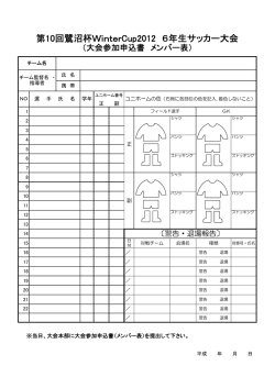 第10回鷺沼杯WinterCup2012 6年生サッカー大会
