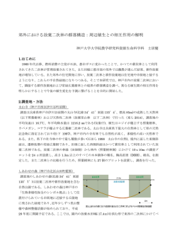 郊外における放棄二次林の群落構造：周辺植生との相互作用の解明