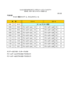 午前の部 サッカー教室・ミニゲーム タイムスケジュール 9:30 ～ 10:15 10