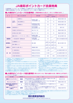JA南彩ポイントカード会員特典