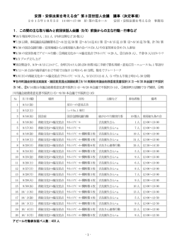 安房・安保法案を考える会&rdquo;第3回世話人会議 議事（決定事項） 1．この間