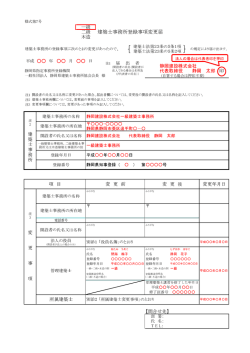 登録事項変更届記載例 - 静岡県建築士事務所協会 西部支部