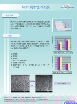 MS&reg; 親水性PES膜