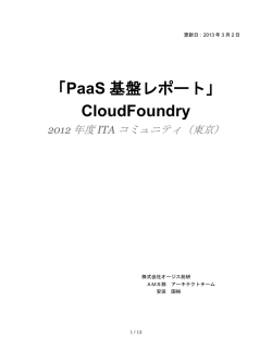 「PaaS 基盤レポート」 CloudFoundry