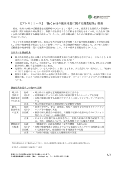 【プレスリリース】「働く女性の健康増進に関する調査