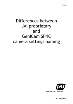 Differences between JAI proprietary and GenICam SFNC camera
