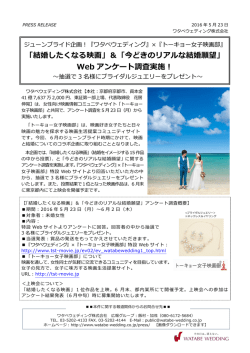 「結婚したくなる映画」＆「今どきのリアルな結婚願望」 Web アンケート