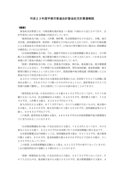 普通会計資金収支計算書の解説