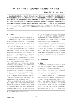 20 欧州における一元的な特許保護制度に関する研究