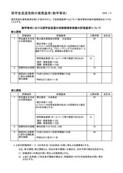 奨学金返還免除の推薦基準（数学専攻）